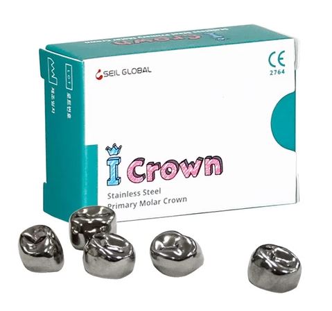 Коронки из нержавеющей стали I CROWN второй нижний левый моляр размер 3 ELL-3 5 шт