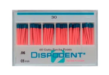 Штифты гуттаперчевые Dispodent конус 06 размер 30 60 шт