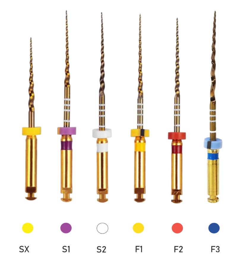 Файл эндодонтический машинный Geosoft Gold-Taper ассорти SX-F3 21 мм 6 шт