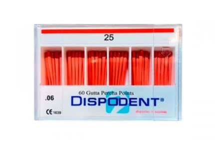 Штифты гуттаперчевые Dispodent конус 06 размер 25 60 шт