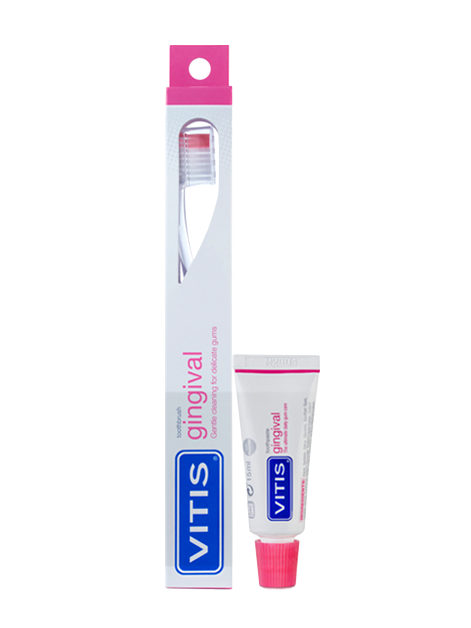 Щетка зубная Vitis Gingival для ослабленных десен + паста