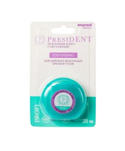 Межзубный флосс PRESIDENT Expanding разбухающий 20 м