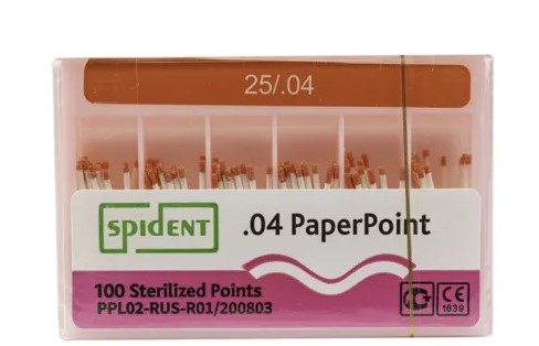 Штифты бумажные SPIDENT конус 04 размер 25 60 шт