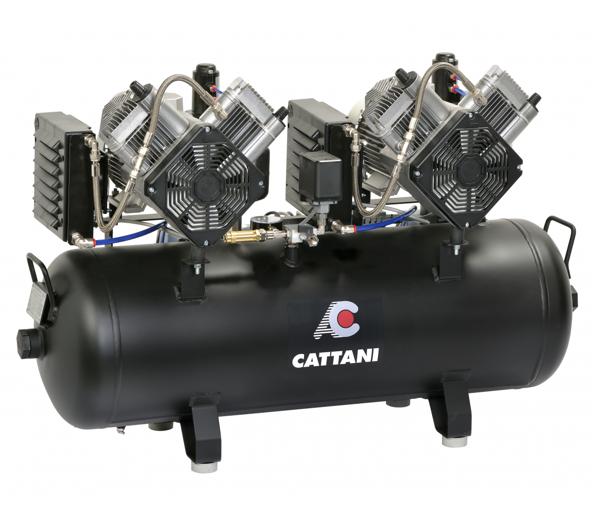 Компрессор Cattani 5-6 установок 2 двигателя 2 цилиндра 2 осушителя ресивер 3-фазный
