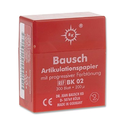 Бумага артикуляционная Baush BK02 200 мкм 300 листов красная