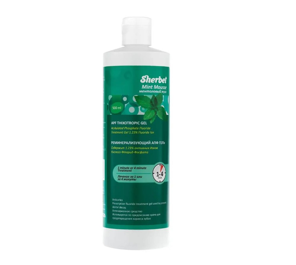 Гель для фторирования Sherbet APF Thixotropic ментоловый мусс 500 мл
