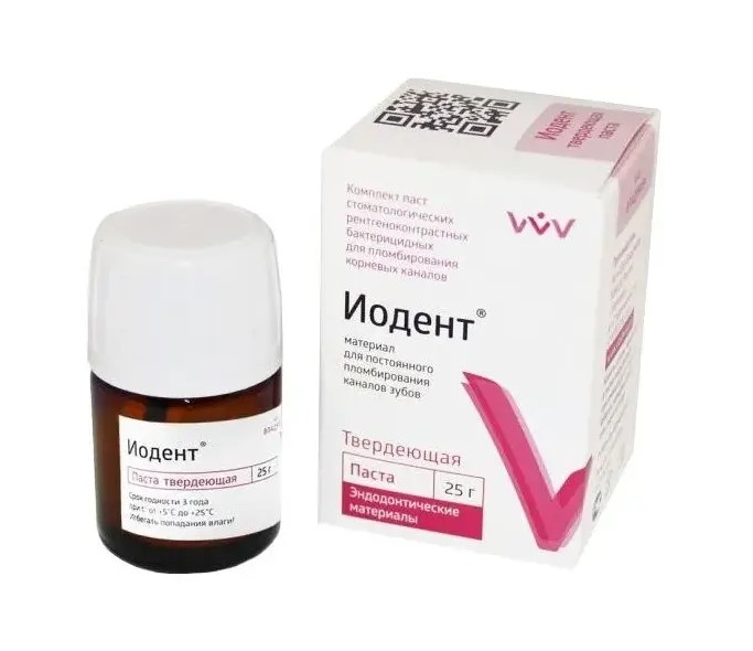 Иодент твердеющая паста 25 гр_