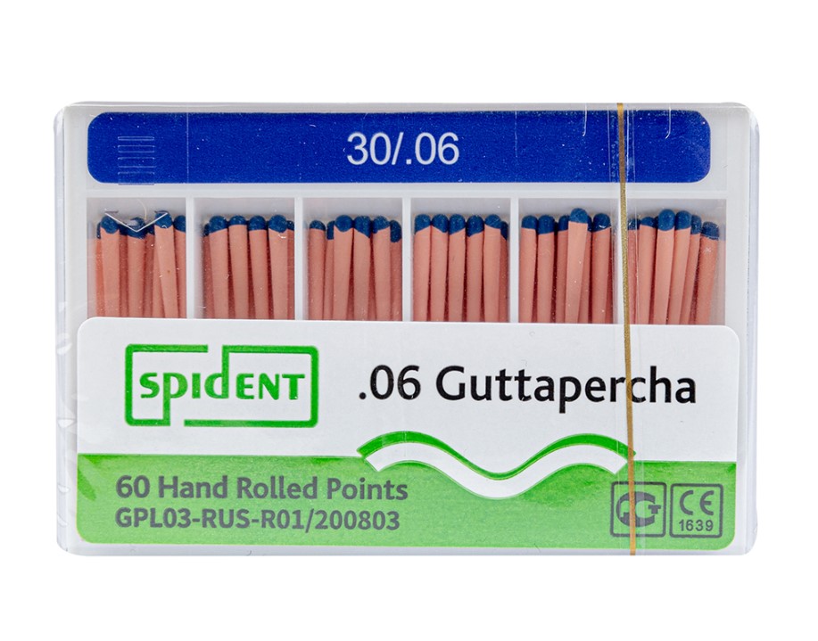 Штифты гуттаперчевые SPIDENT конус 06 размер 30 60 шт