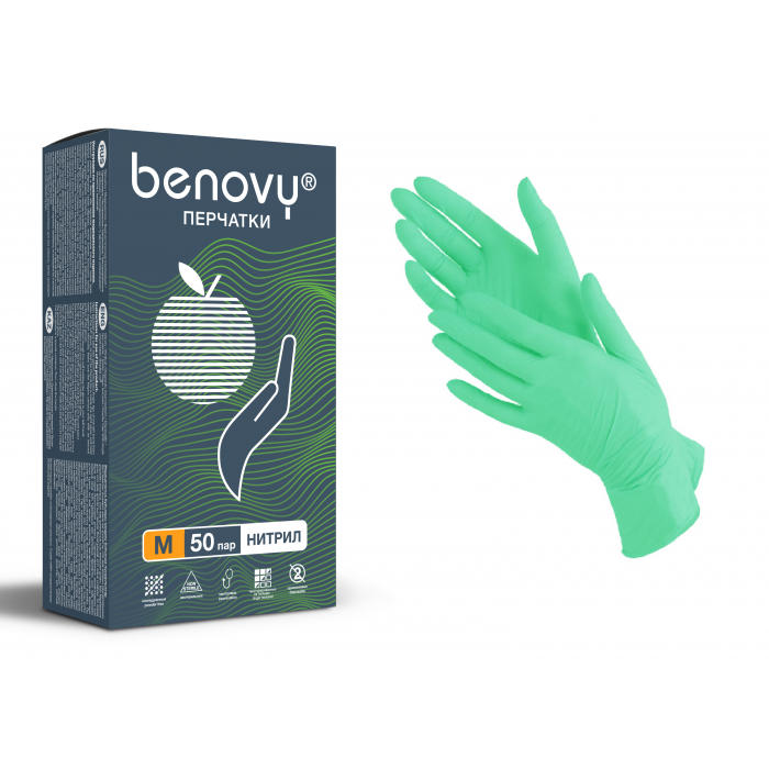 Benovy перчатки купить. Перчатки нитрил Бенови XS. Перчатки нитриловые Benovy XS зеленые. Перчатки Бенови смотровые. Перчатки Benovy / Бенови нитриловые (s, зеленые) 50 пар.