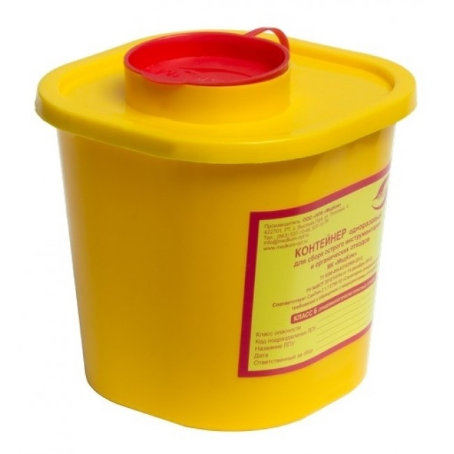 Емкость-контейнер для сбора игл 1,5л кл.б (желтый) "респект". Емкость контейнер ЕК-01. Емкость-контейнер для сбора острого инструментария 1л. Емкость-контейнер для сбора игл 0.5л кл.б ЕЛАТ. Емкость для сбора бытовых и медицинских отходов