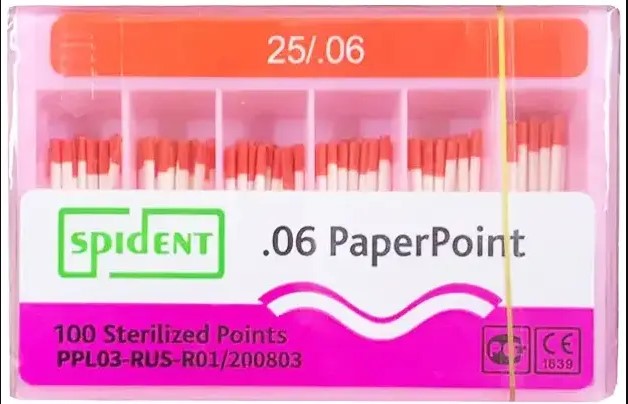 Штифты бумажные SPIDENT конус 06 размер 25 60 шт