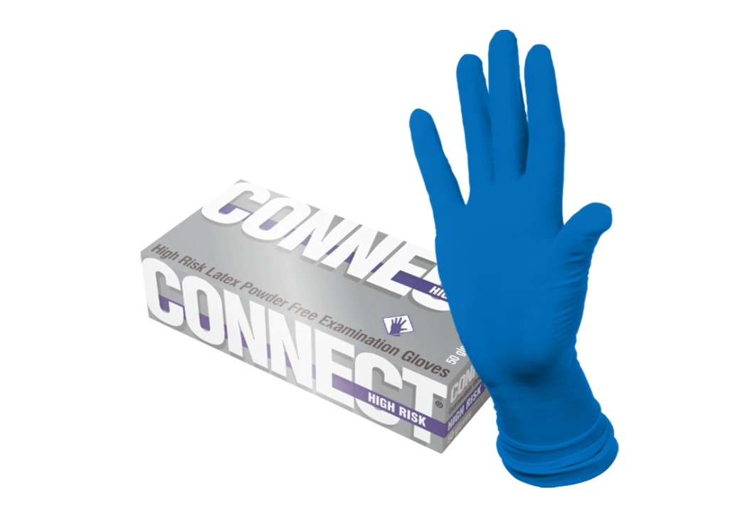 Перчатки латексные Connect High Risk синие размер M 50 шт